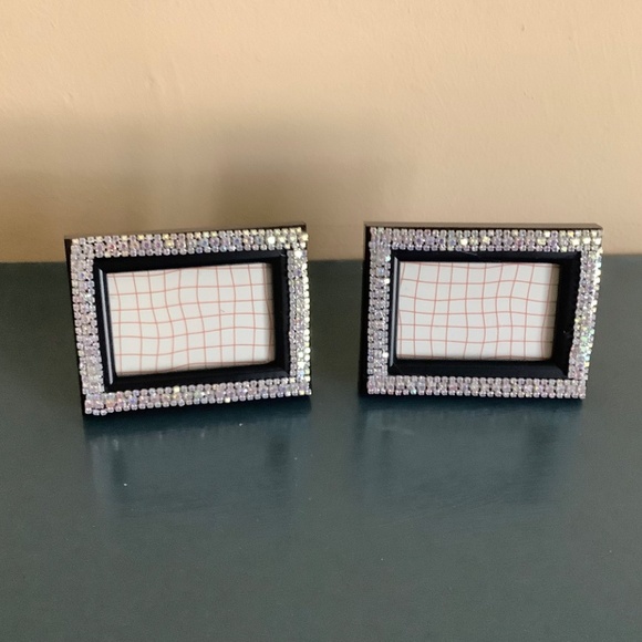 Set of 2…2x3 aurora borealis crystal rhinestones frames - Picture 2 of 7